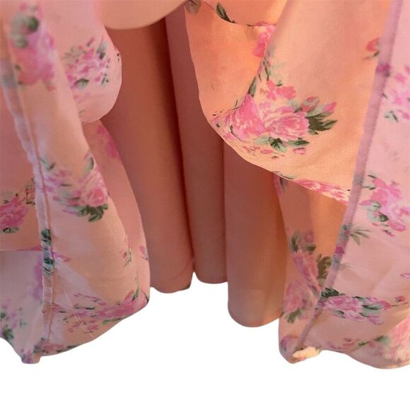LoveShackFancy Pink Floral Ruffled Midi Dress Size 6- flaw - Picture 13 of 16